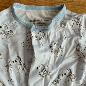 Magnetic Me Light Blue Zebra Footie